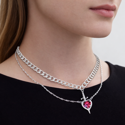 Rosa eterna con collar doble
