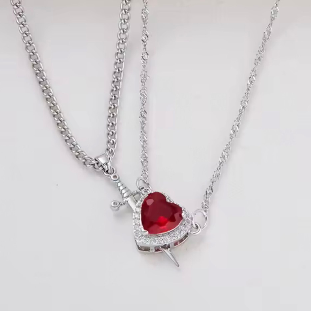 Rosa eterna con collar doble